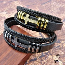 Bracelet WseSto "Croix" cuir