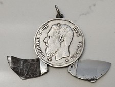 ONGLIER MANUCURE ELOI PERNET 5 FRANCS ARGENT Leopold II Roi des Belges 1869