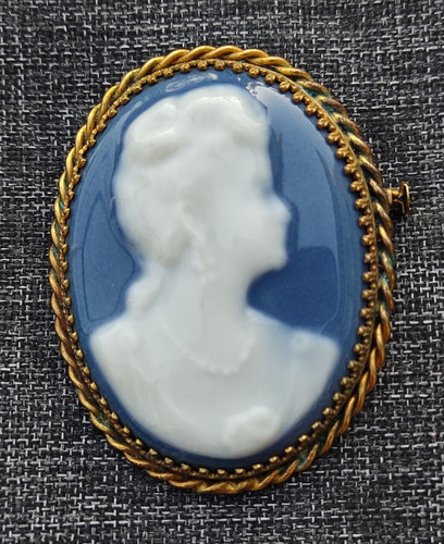 Bijou ancien broche porcelaine - broche,
