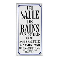 Plaque service émaillée - plaque, de