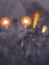 5 Epingles A Cheveux Chapeaux anciennes début 20e état d'usage