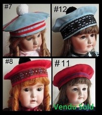 Chapeau béret poupée Jumeau SFBJ Kestner Halbig Kammer Heubach hat antique doll