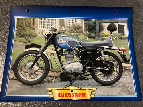 Carte fiche moto bsa b25 - carte,