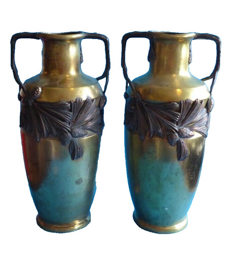 Paire vases art nouveau - vases,