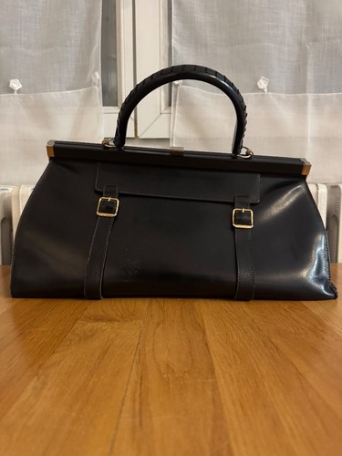 Sac cuir noir vintage style