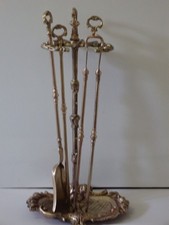 serviteur de cheminée ancien en bronze