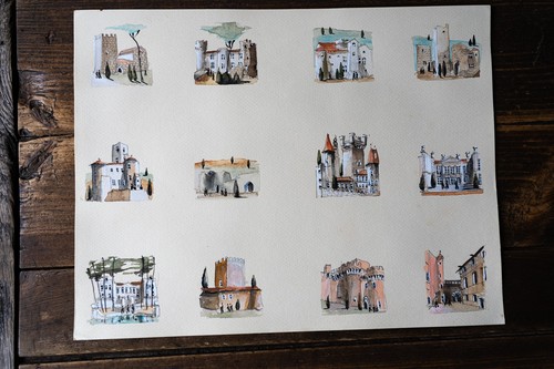 Peinture aquarelle vintage