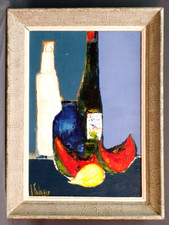 Bernard Folinais nature morte pastèque et citron vers 1970