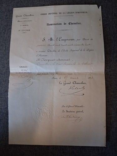 Diplôme ordre médaille - ordre,