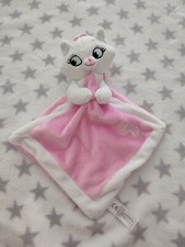 Doudou plat Chat Marie rose