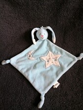 Doudou plat lapin bleu lune