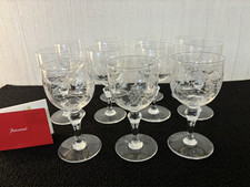 5 verres à vin modèle Normandie gravé en cristal de Baccarat (prix à la pièce)