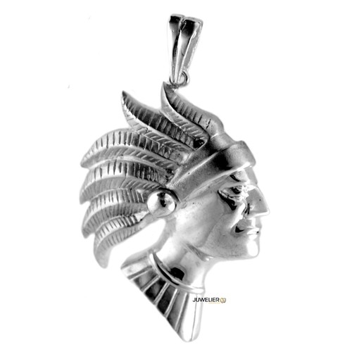 Pendentif tête indien 925 - d'indien,