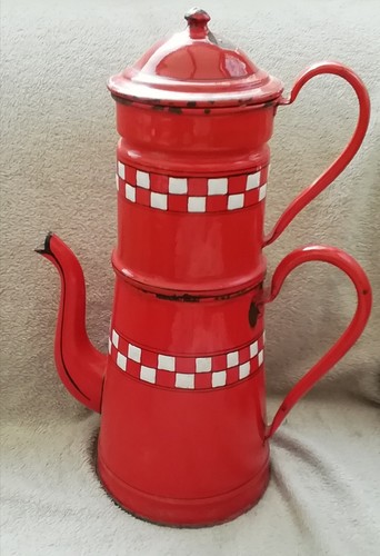 Cafetière émaillée ancienne - cafetière,