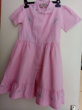 ROBE MANCHE COURTE 10 ANS ROSE COL CLAUDINE TAVIA LUCCI STYLE ROMANTIC