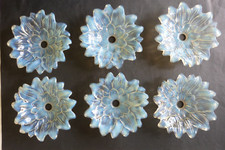 6 coupelles tulipe de lustre  verre opalescent art déco signées R Frontisi Paris