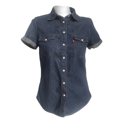 Chemise jean bleue à - en,