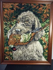 Canevas tapisserie vintage 60/70 chien de chasse