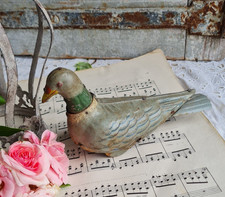 ANCIEN JOUET PIGEON EN TOLE MECANIQUE RAMIER VEBE