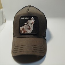 Casquette Leone Wolf Goorin Bros Lone Wolf Patch Trucker Noir Fabriqué U.S A