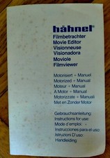 Notice de la visionneuse S/8 à moteur Hähnel 
