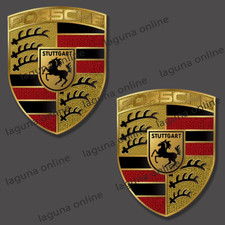 Autocollant décalcomanie imperméable brillant logo porsche 2