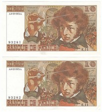 (FR1) Lot de 2 billets 10