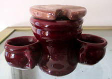 Ancien Serviteur sel poivre moutarde Faïence de collection Vallauris amusant WC