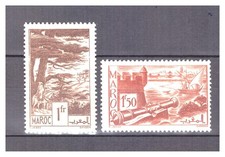 MAROC  .  N °  182 + 186   .  2   VALEURS     .   NEUVES     *  .   SUPERBE .