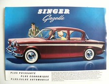 Brochure 1 Feuille anglaise SINGER Gazelle de 1961