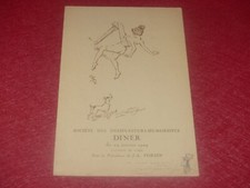 SOCIETE DES DESSINATEURS HUMORISTES DINER 1929 - MENU - MAURICE NEUMONT DEDICACE