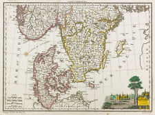 1812, Carte ancienne Danemark, Suède, Norvège. Antikke kort over Danmark