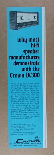1971 crown dc300 amplifier - crown,