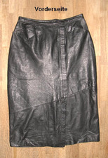 Jupon En Cuir Mi-Long Noir En