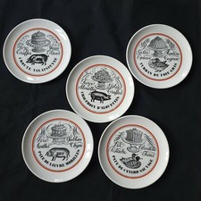 5 assiettes "Cochonnailles " 19cm Porcelaine d'Auteuil Bistrot