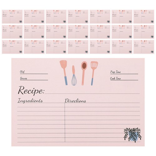100 pcs fiche recette fiches - 100,