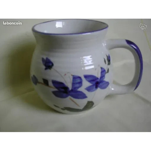 Pot pichet céramiques fleurs - pot,