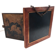 Miroir Triptyque de Barbier à Décor Japonais L.B. Patented 1876 Shaving Barber