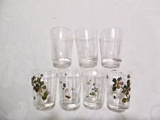 LOT DE 7 PETITS VERRES ANCIENS DONT 4 PEINTS À LA MAIN - HAUTEUR 5,5 cm