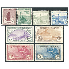 FRANCE N°148/155 TIMBRES NEUFS 1ÈRE SERIE COMPLÈTE ORPHELINS SIGNÉS BRUN