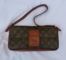 sac pochette vintage 80s LOUIS VUITTON toile cuir