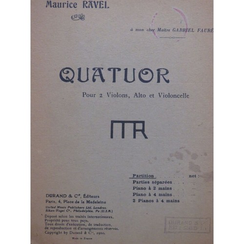 Ravel maurice quatuor violon - ravel,