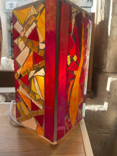 Lampe mosaïque verre - lampe,