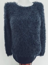 Pull en maille angora à paillettes et sequin S/M