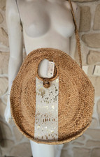 Sac rond cabas en jute beige