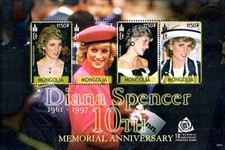 Mongolie 2007 Diana, Princesse De Galles Mini Feuille MNH Royauté, Famous