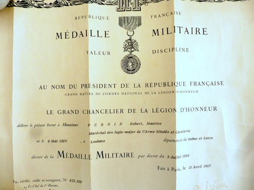 Diplome militaire medaille - -,