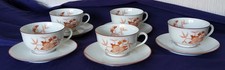 5 TASSES ET SOUS TASSES À THÉ PORCELAINE CH.FIELD HAVILAND MODÈLE SOU-TCHEOU