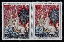 FRANCE STAMP TIMBRE 1425 " TAPISSERIE DAME LICORNE VARIETE COULEUR" NEUF xx LUXE