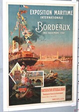 AFFICHE ANCIENNE MINOT EXPOSITION MARITIME INTERNATIONALE BORDEAUX 1907